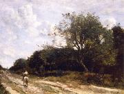 Jean Baptiste Camille  Corot Horseman on the road painting